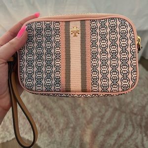Pink Tory Burch Gemini Link Wristlet